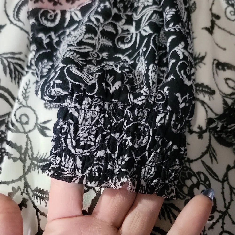 Love Stitch Boho Maxi Dress Floral Long Sleeve Peasant Dress | Size M - Picture 5 of 7